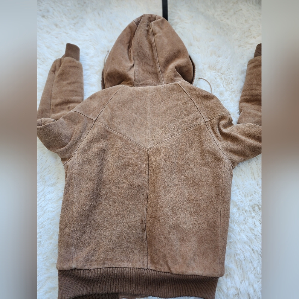 Great Condition Womens Shearling Lined Tan Leather Jacket size 36 - Picture 9 of 12